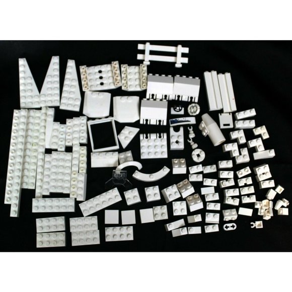 100+ Pieces White Lego Assorted Bricks Specialty Parts Building Shades Clear - Picture 1 of 12